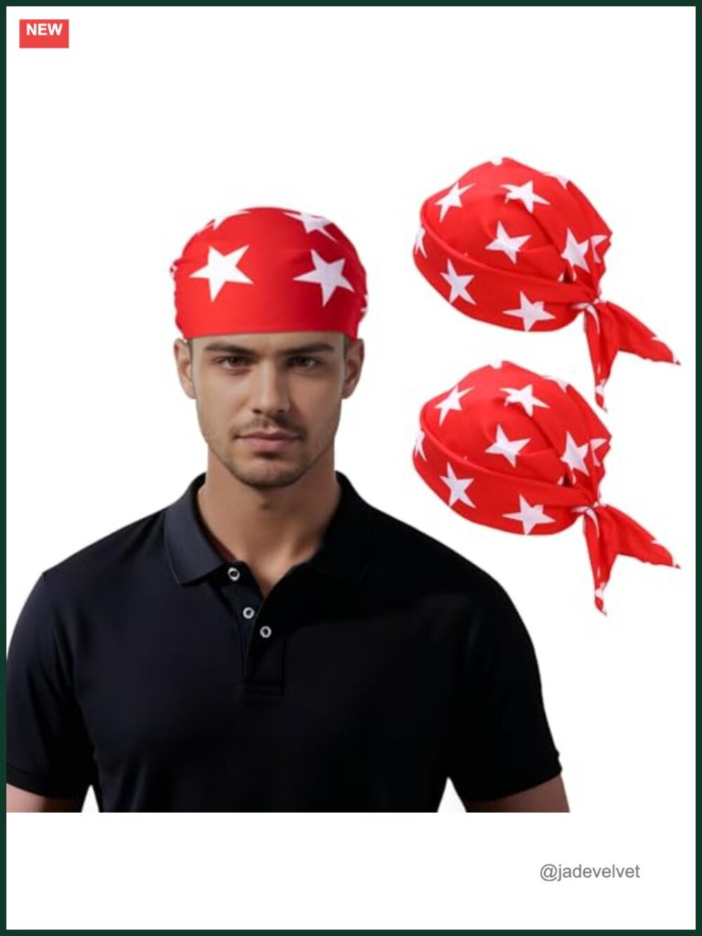 2pc Polyester Bandana Set Wrestling Cosplay Costume Party Accessory